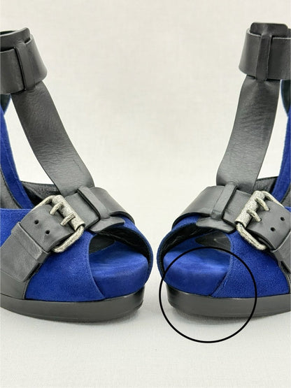 Pre - loved FENDI Blue & Black Size EU 39 Heeled Sandals at Reems Closet