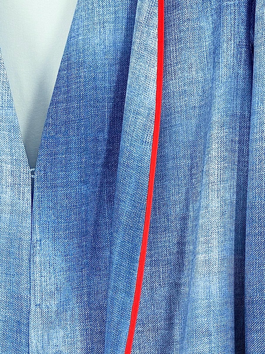 Pre - loved FENDI Blue w/ Red Pipeline Size US 8 Outfit Set at Reems Closet