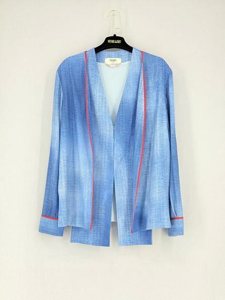 Pre - loved FENDI Blue w/ Red Pipeline Size US 8 Outfit Set at Reems Closet