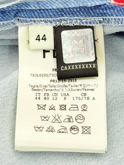 Pre - loved FENDI Blue w/ Red Pipeline Size US 8 Outfit Set at Reems Closet