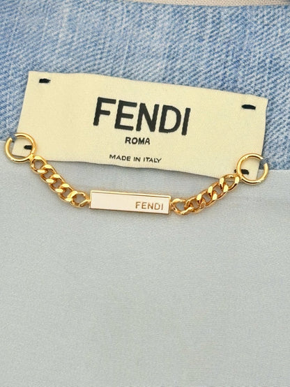 Pre - loved FENDI Blue w/ Red Pipeline Size US 8 Outfit Set at Reems Closet