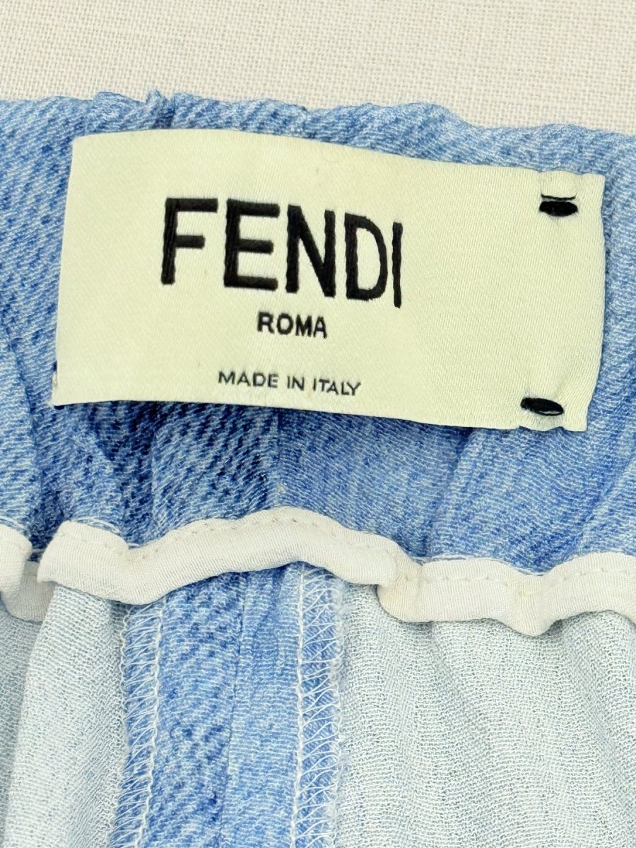 Pre - loved FENDI Blue w/ Red Pipeline Size US 8 Outfit Set at Reems Closet