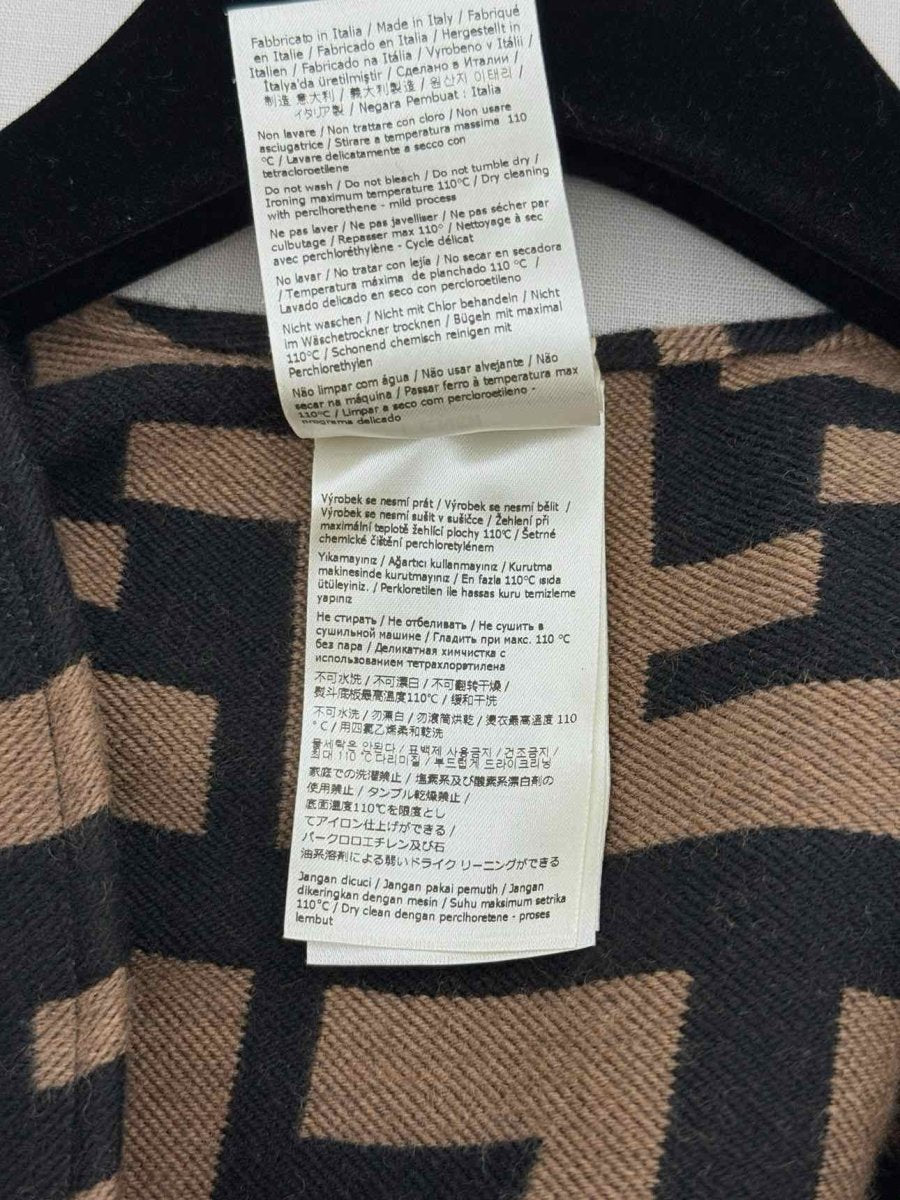 Pre - loved FENDI Brown FF Jacquard Size One Size Poncho at Reems Closet