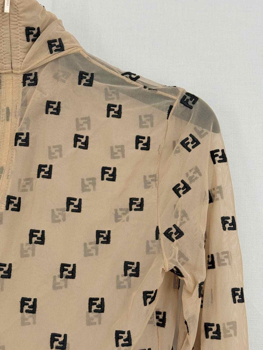 Pre - loved FENDI Brown Flock Size US 4 Bodysuit at Reems Closet