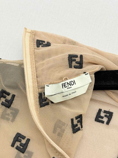 Pre - loved FENDI Brown Flock Size US 4 Bodysuit at Reems Closet