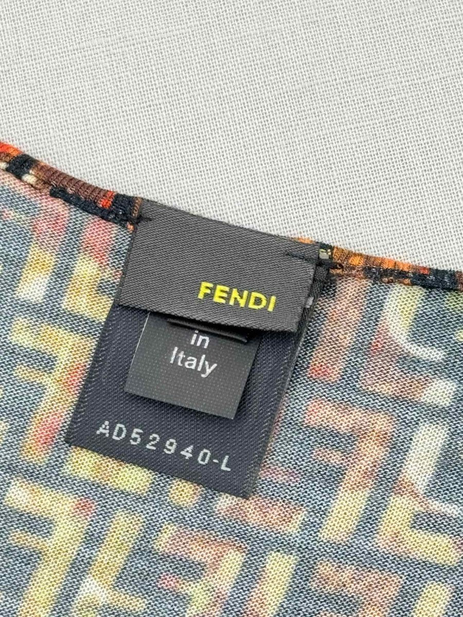 Pre - loved FENDI Brown Multicolor FF Motif Size US 6 Short Dress at Reems Closet