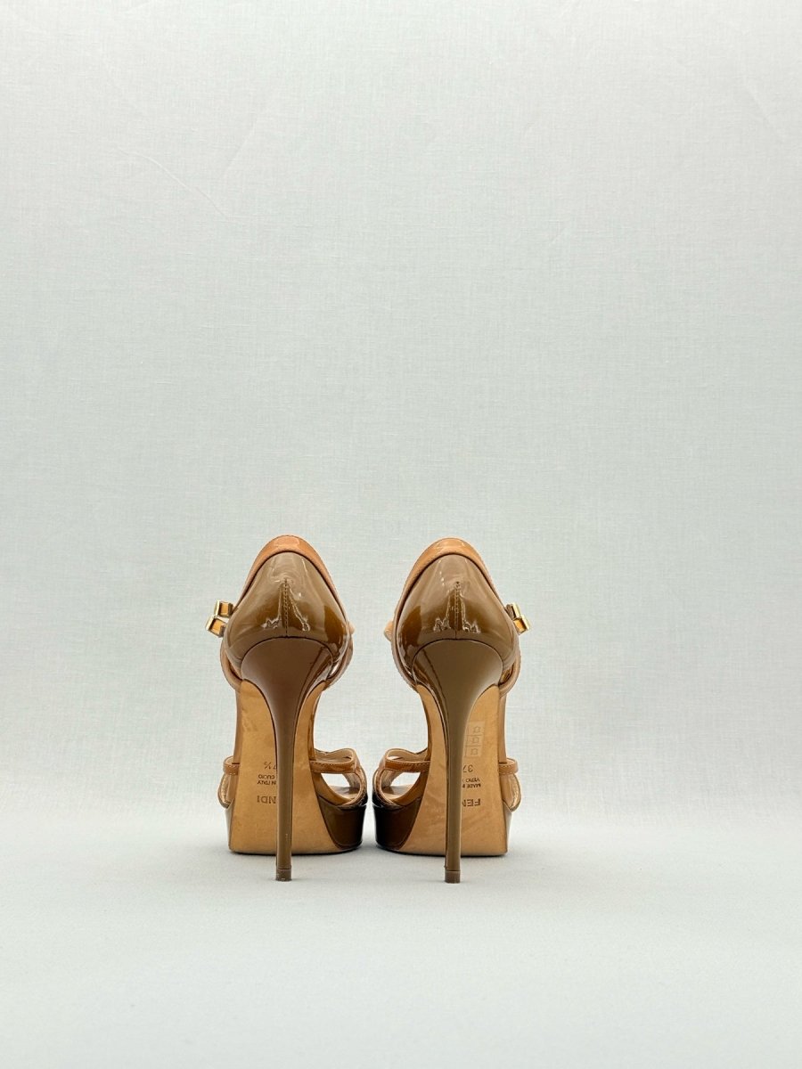 Pre - loved FENDI Brown Size EU 37.5 Heeled Sandals at Reems Closet
