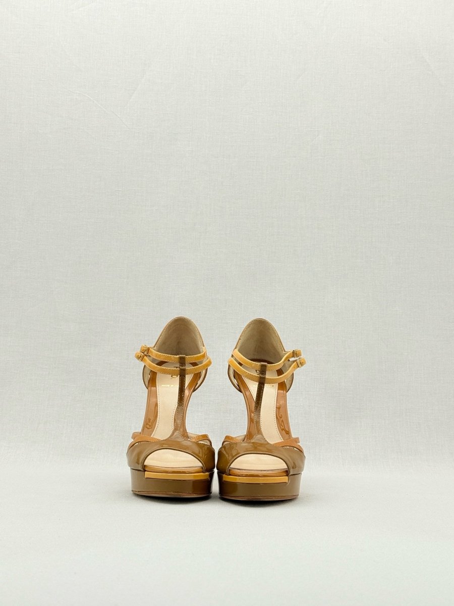 Pre - loved FENDI Brown Size EU 37.5 Heeled Sandals at Reems Closet