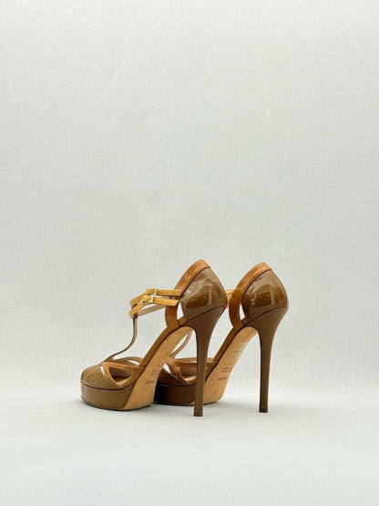 Pre - loved FENDI Brown Size EU 37.5 Heeled Sandals at Reems Closet