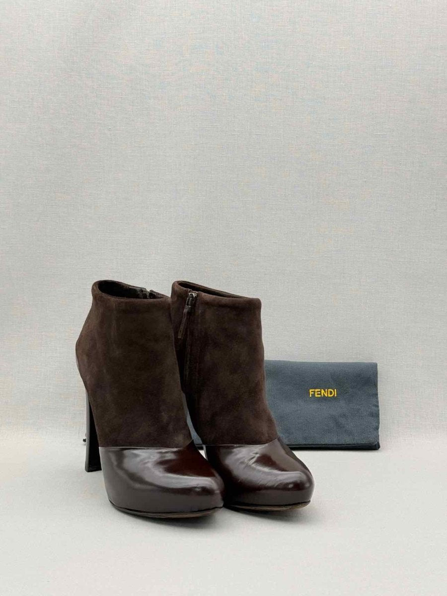 Pre-loved FENDI Brown Size EU 38 Ankle Boots at Reems Closet