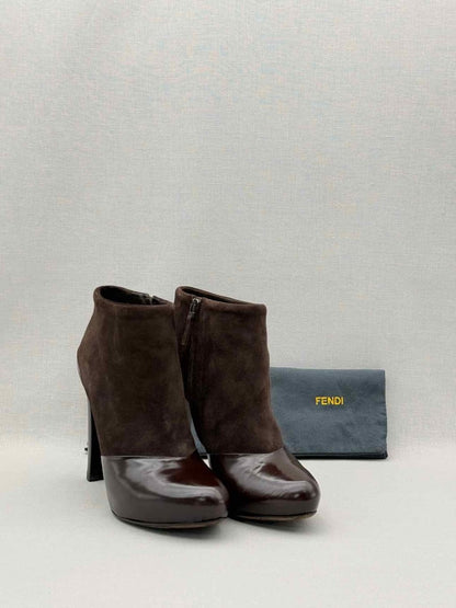 Pre-loved FENDI Brown Size EU 38 Ankle Boots at Reems Closet
