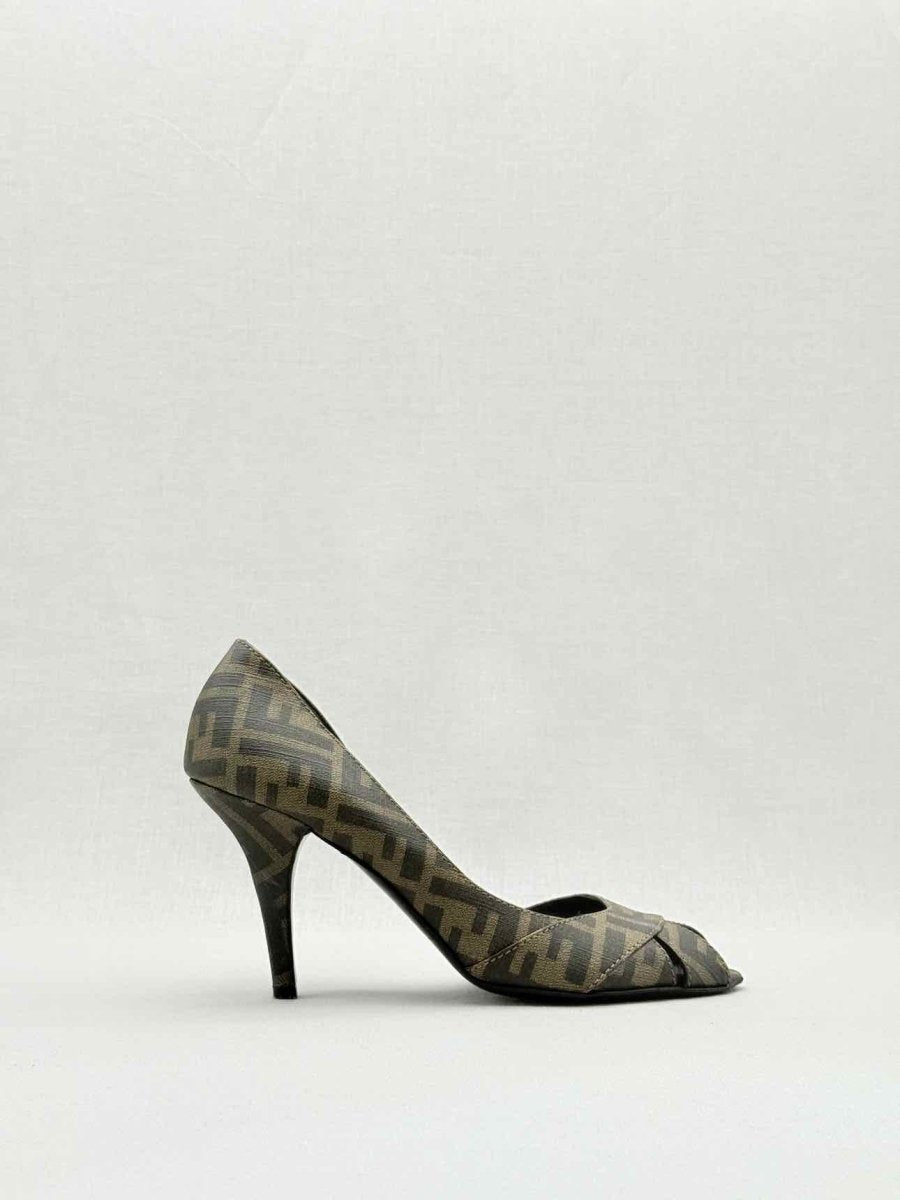 Pre - loved FENDI Brown Zucca Size EU 40 Pumps at Reems Closet