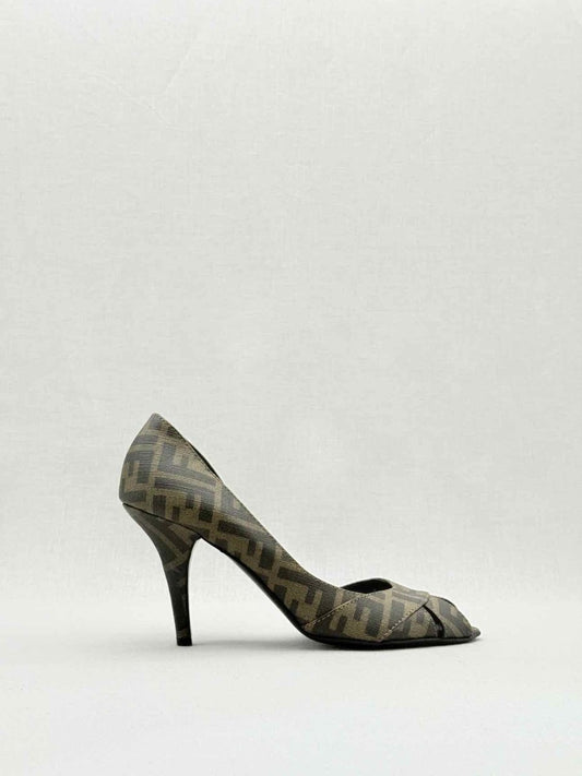 Pre - loved FENDI Brown Zucca Size EU 40 Pumps at Reems Closet