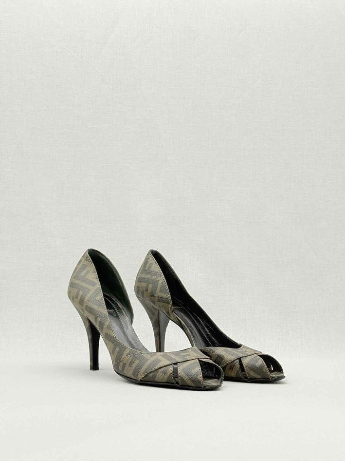 Pre - loved FENDI Brown Zucca Size EU 40 Pumps at Reems Closet