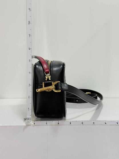 Pre-loved FENDI Camera Case Black & Brown Embossed Crossbody at Reems Closet