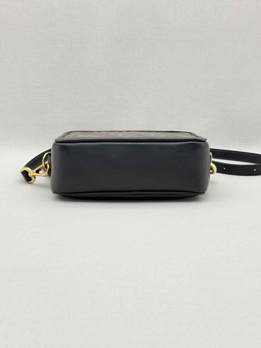 Pre-loved FENDI Camera Case Black & Brown Embossed Crossbody at Reems Closet