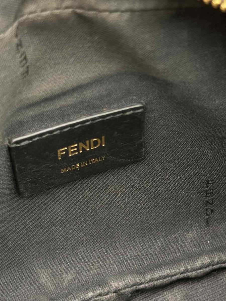 Pre-loved FENDI Camera Case Black & Brown Embossed Crossbody at Reems Closet