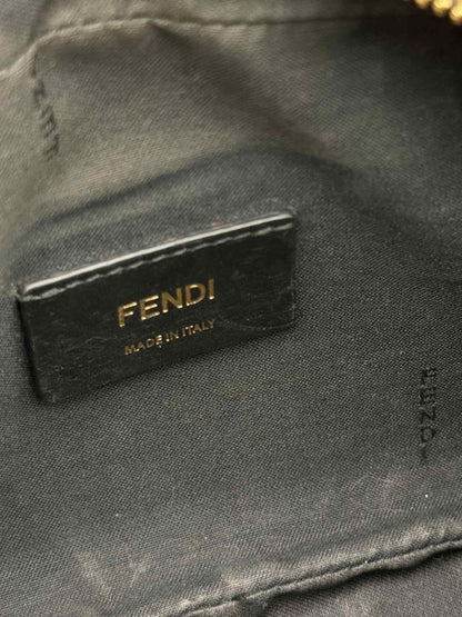 Pre-loved FENDI Camera Case Black & Brown Embossed Crossbody at Reems Closet