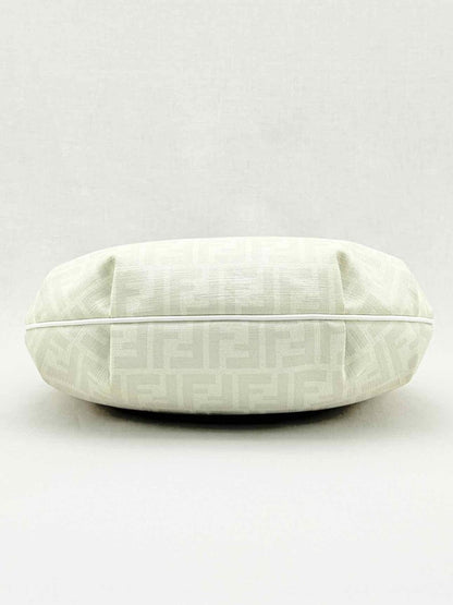 Pre - loved FENDI Chef Chain White & Grey Zucca Hobo bag at Reems Closet