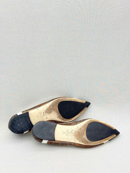 Pre-loved FENDI Colibri Brown & White Size EU 35 Ballet Flats at Reems Closet