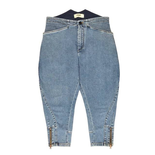 Pre - loved FENDI Crop Blue Jeans at Reems Closet