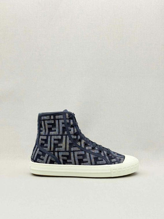 Pre-loved FENDI Domino Denim Blue FF Motif Size EU 39 Sneakers at Reems Closet