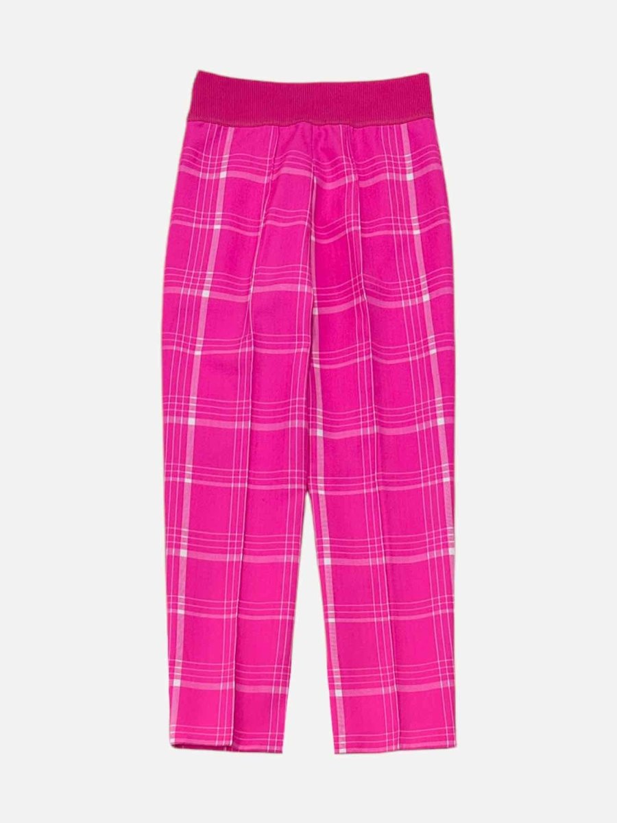 Pre - loved FENDI Elastic Waist Pink Plaid Pants at Reems Closet