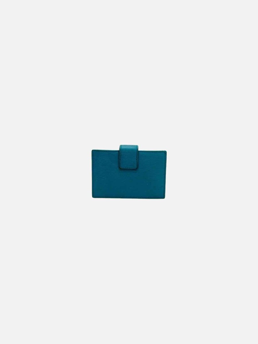 Pre - loved FENDI Elite Accordian Blue Card Holder at Reems Closet