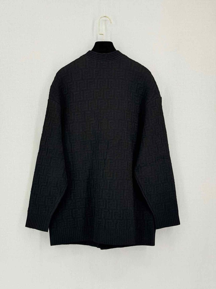 Pre-loved FENDI FF Jacquard Black Size US 2 Cardigan at Reems Closet