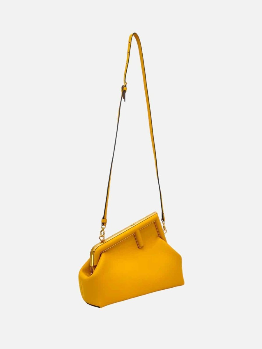 Pre - loved FENDI First Yellow Shoulder Bag at Reems Closet