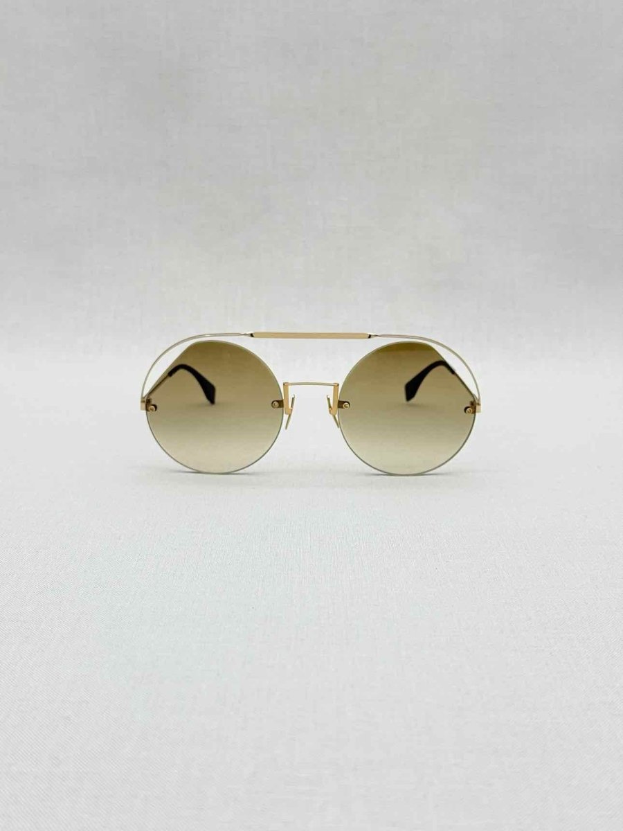 Pre - loved FENDI Gold Tone Sunglasses at Reems Closet