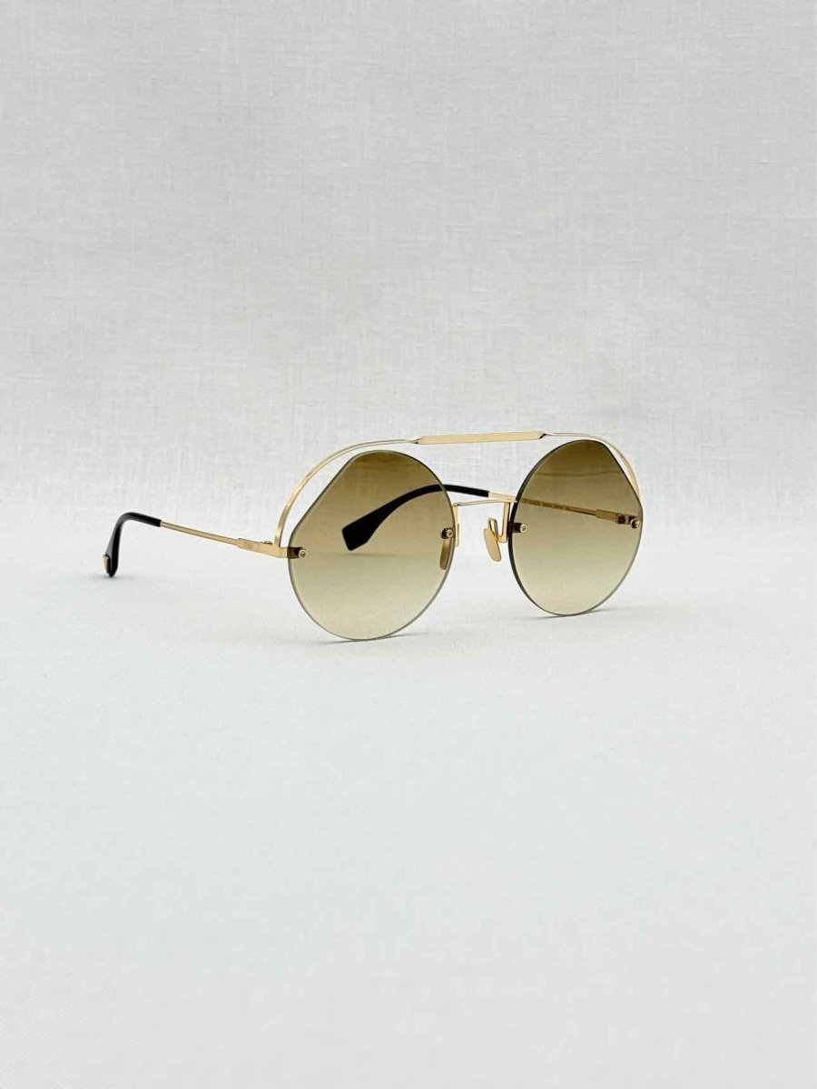 Pre - loved FENDI Gold Tone Sunglasses at Reems Closet