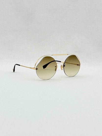 Pre - loved FENDI Gold Tone Sunglasses at Reems Closet