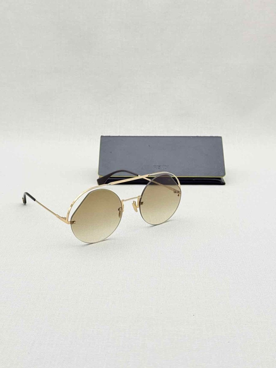 Pre - loved FENDI Gold Tone Sunglasses at Reems Closet