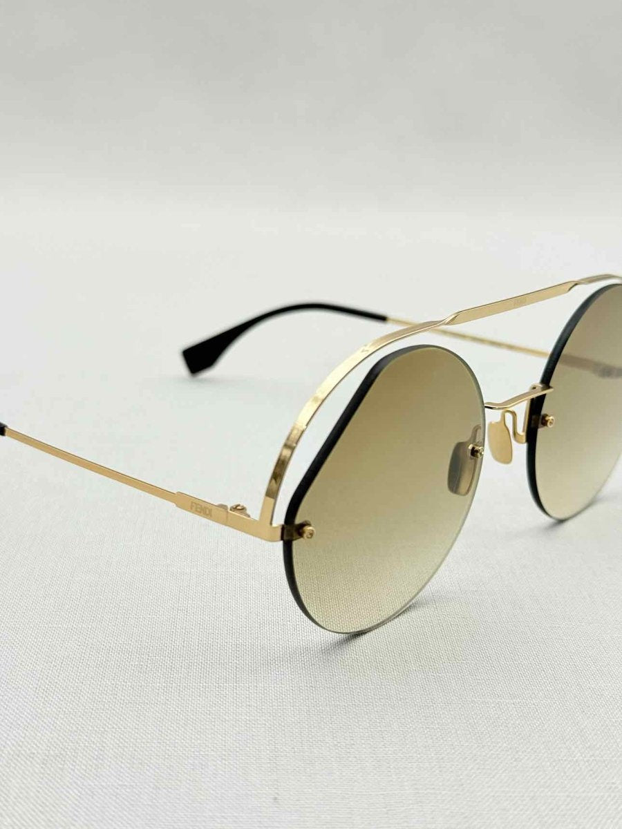 Pre - loved FENDI Gold Tone Sunglasses at Reems Closet