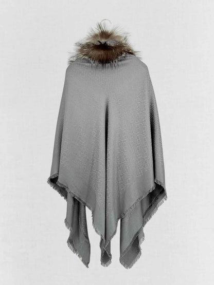 Pre - loved FENDI Grey FF Jacquard Shawl at Reems Closet