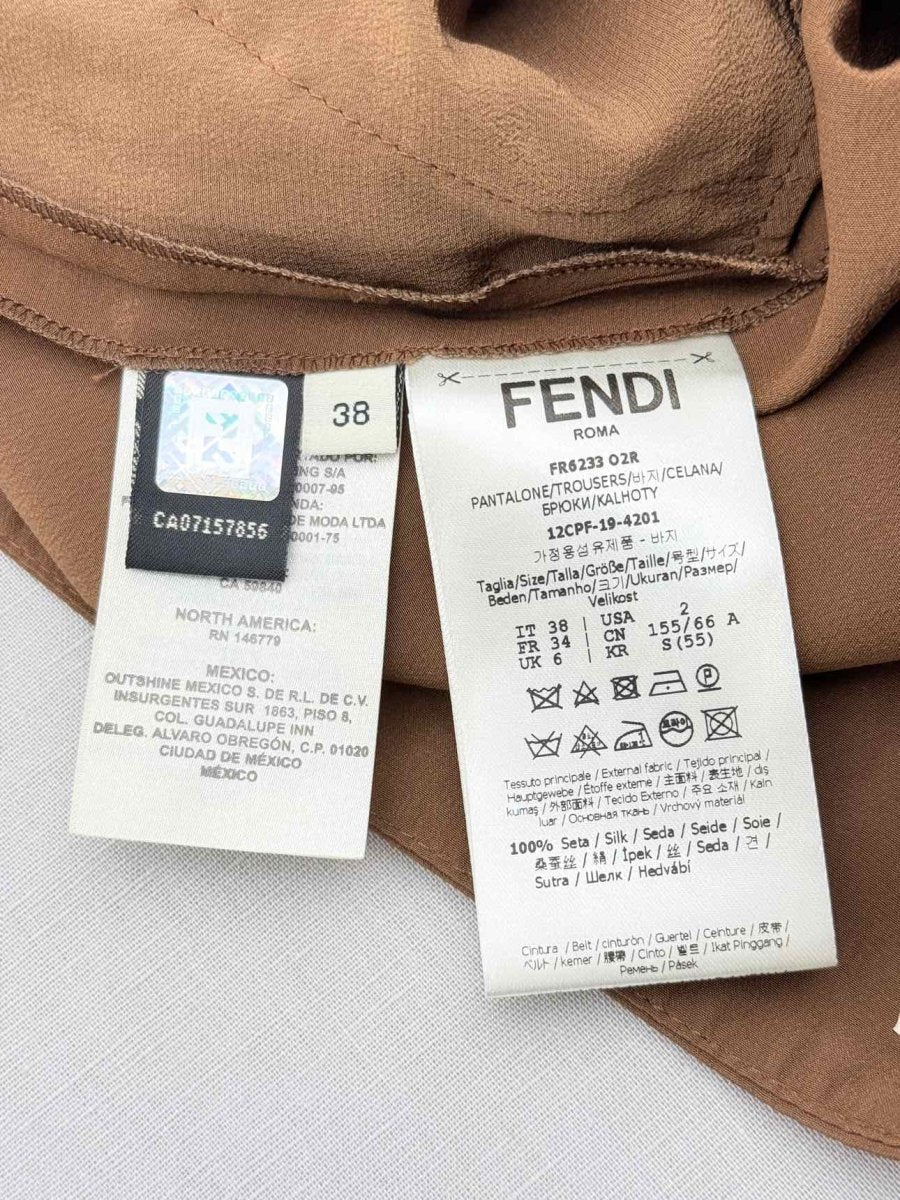 Pre - loved FENDI High Rise Brown Size US 2 Pants at Reems Closet
