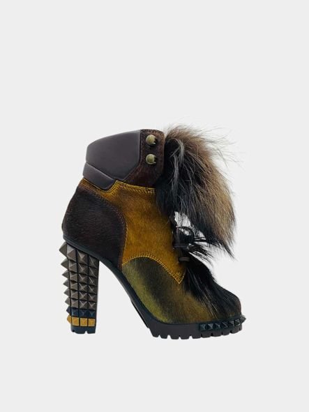 Pre - loved FENDI Joan Brown Booties at Reems Closet