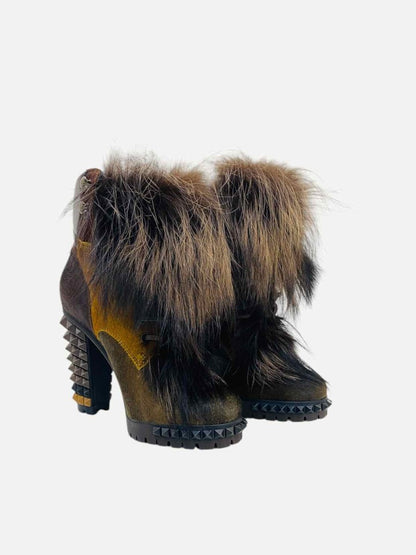 Pre - loved FENDI Joan Brown Booties at Reems Closet