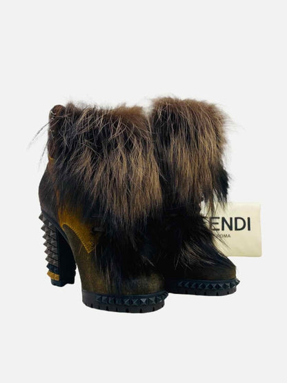 Pre - loved FENDI Joan Brown Booties at Reems Closet