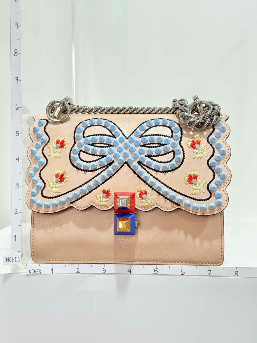 Pre - loved FENDI Kan I Pink Multicolor Shoulder Bag at Reems Closet