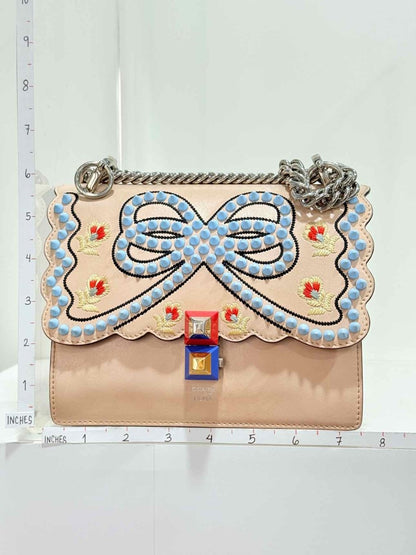 Pre - loved FENDI Kan I Pink Multicolor Shoulder Bag at Reems Closet
