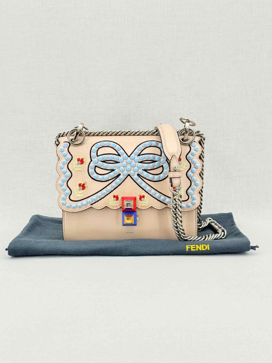 Pre - loved FENDI Kan I Pink Multicolor Shoulder Bag at Reems Closet
