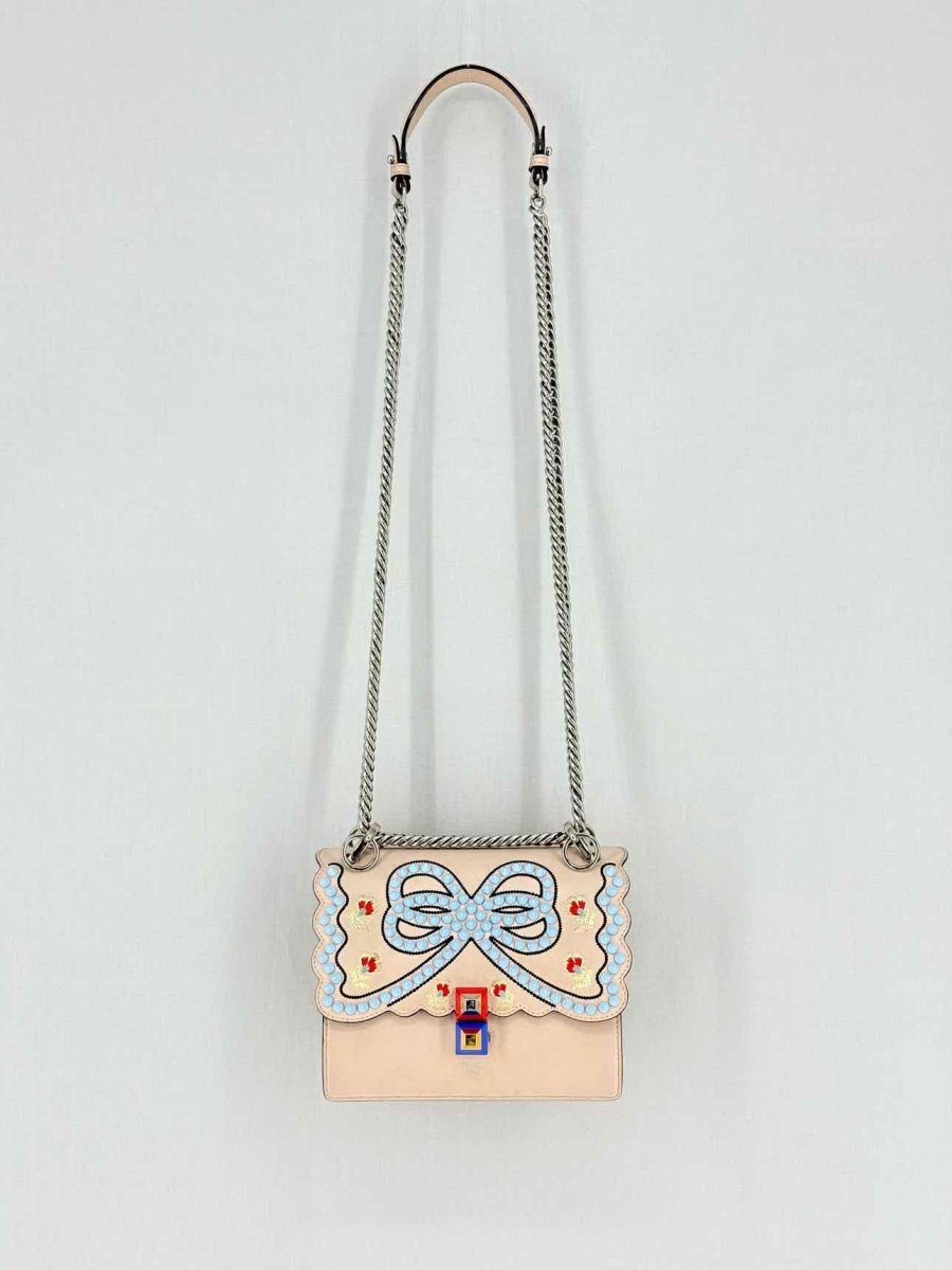 Pre - loved FENDI Kan I Pink Multicolor Shoulder Bag at Reems Closet