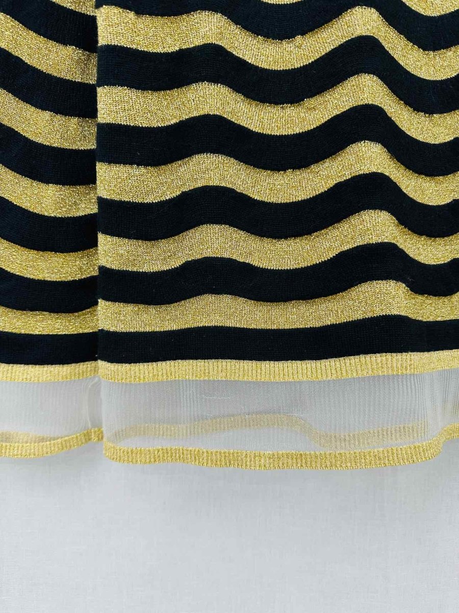 Pre - loved FENDI Monster Black & Gold Striped Jumper at Reems Closet