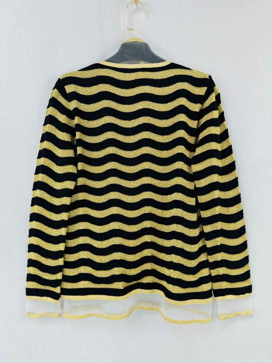 Pre - loved FENDI Monster Black & Gold Striped Jumper at Reems Closet