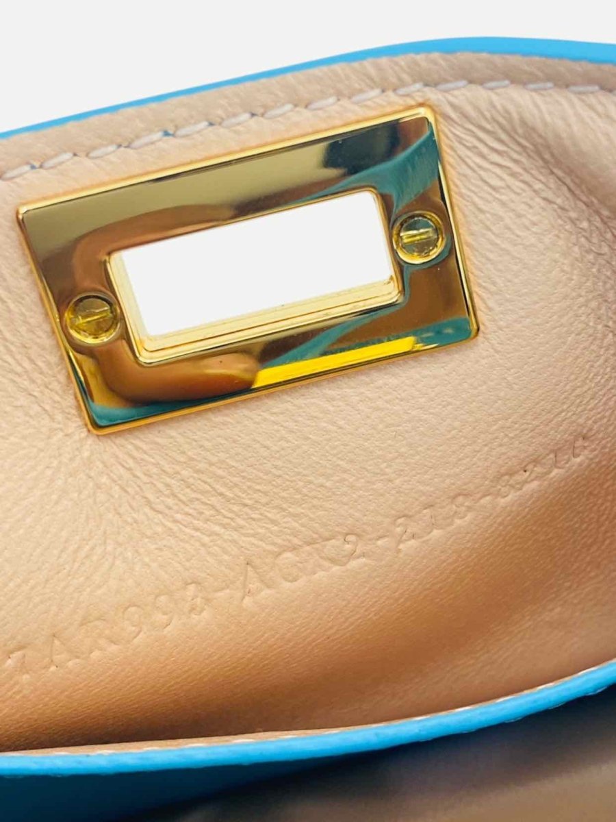 Pre-loved FENDI Nano Peekaboo Charm Blue Shoulder Bag at Reems Closet