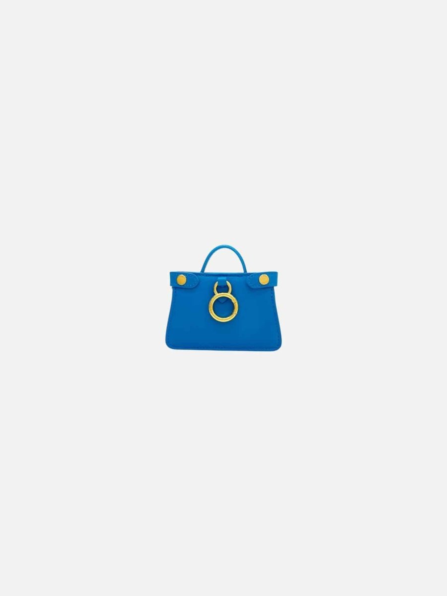 Pre - loved FENDI Nano Peekaboo Charm Blue Shoulder Bag at Reems Closet