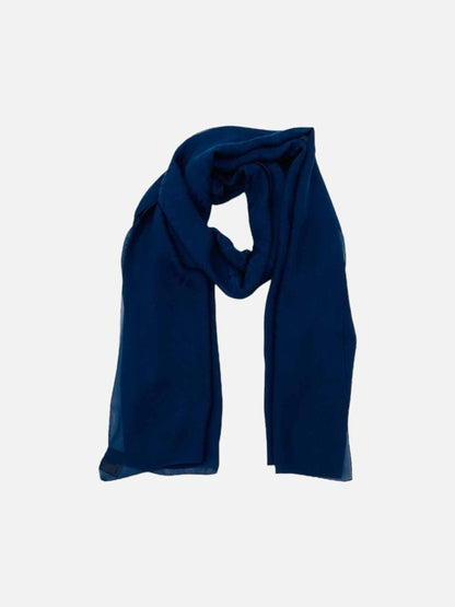 Pre - loved FENDI Navy Blue FF Motif Scarf at Reems Closet