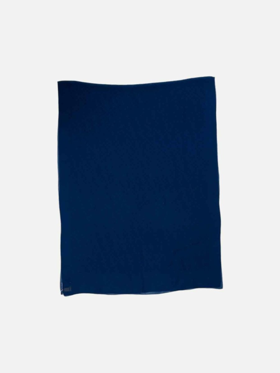 Pre - loved FENDI Navy Blue FF Motif Scarf at Reems Closet